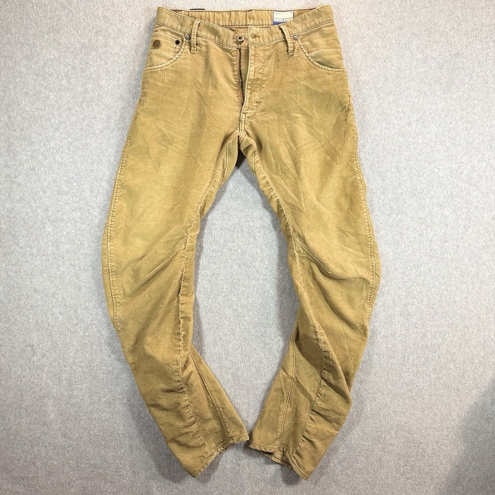 G-Star Raw Arc 3D Slim Tapered Mens Brown Cotton Corduroy Pants 31x32 Barrel Leg